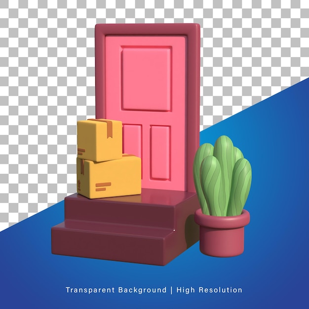 3D illustration of package arrived