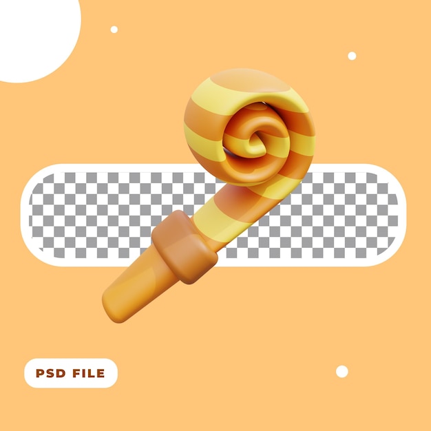 3d illustration of party blower icon