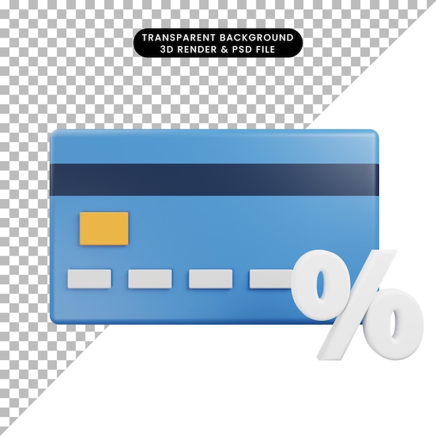 3d illustration payment icon credit card discount 3d render