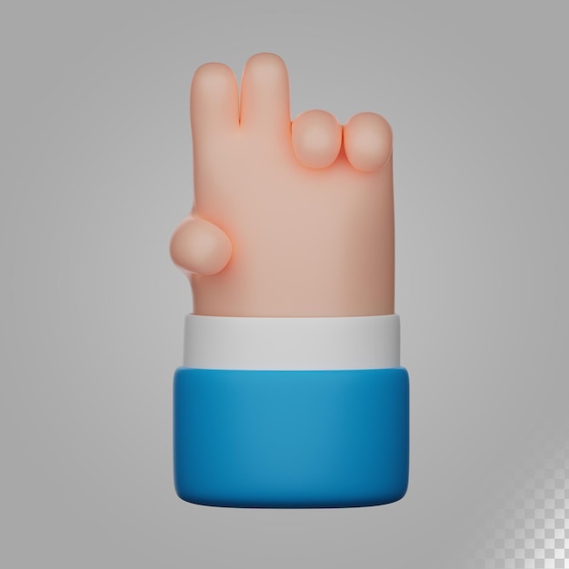 3d illustration peace hand gesture sign