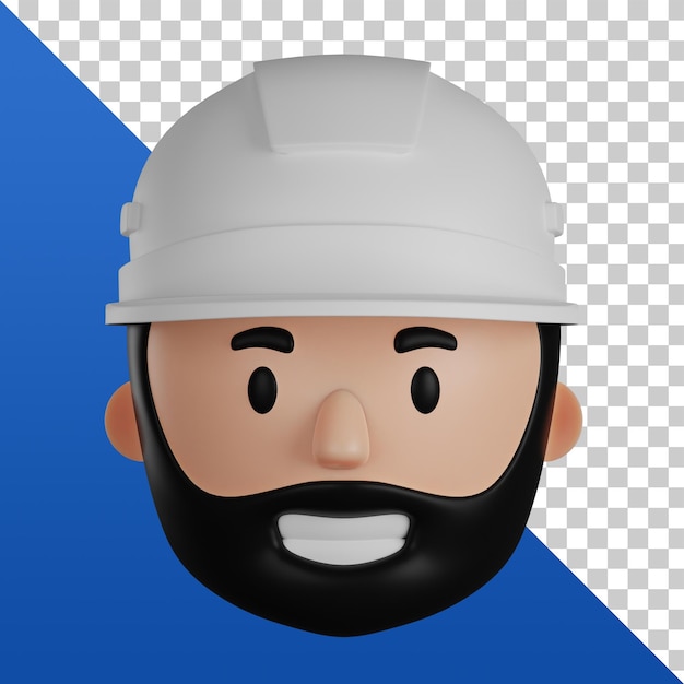 3d illustration of person with hard hats 3d rendering Premium Psd