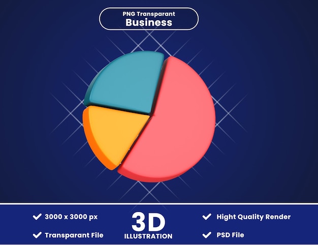 3d illustration of Pie Chart