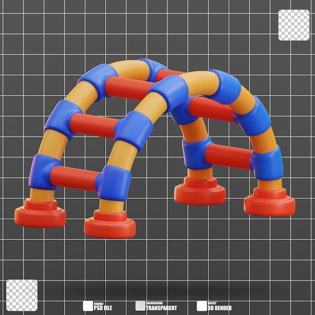 3d illustration playground monkey bars 2