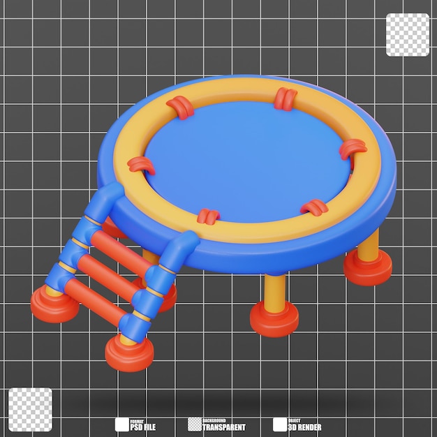 3d illustration playground trampoline 4