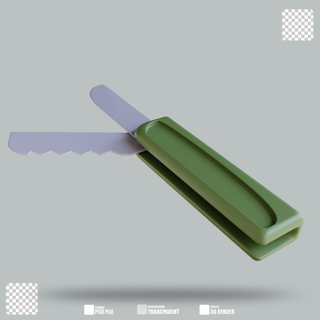 3D Illustration Pocket Knife 2