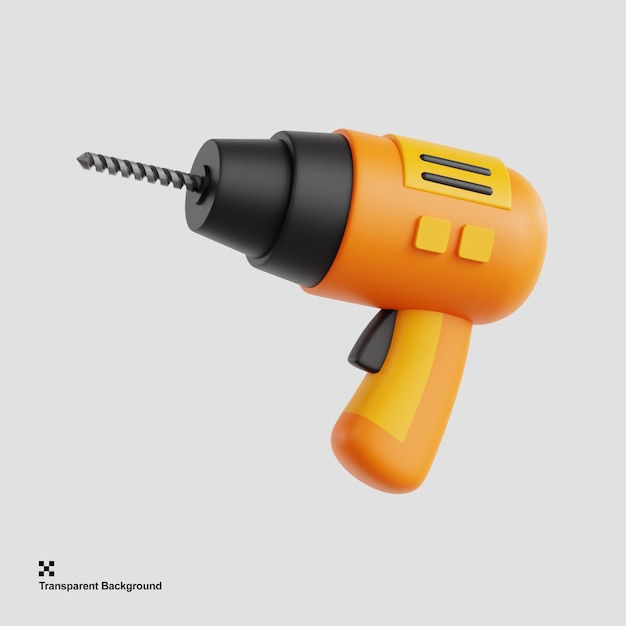 3D illustration of a power drill a versatile tool for DIY projects capable of drilling holes