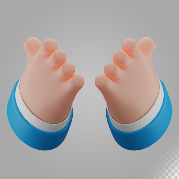 3d illustration praying hand gesture