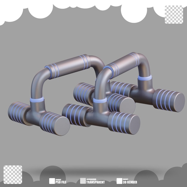 3d illustration push up bars 2