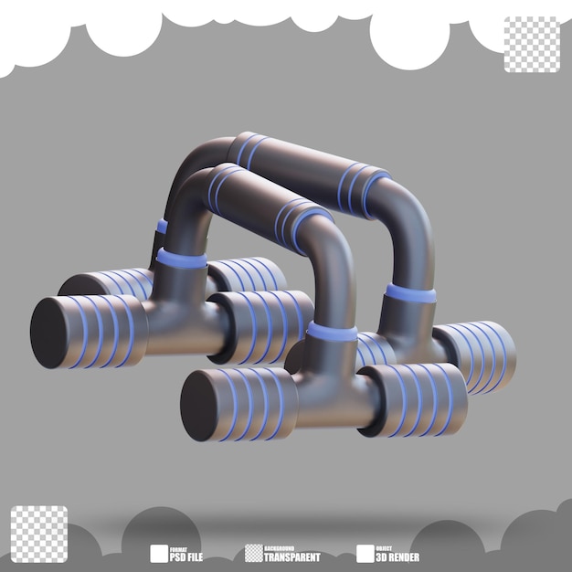 3d illustration push up bars 3