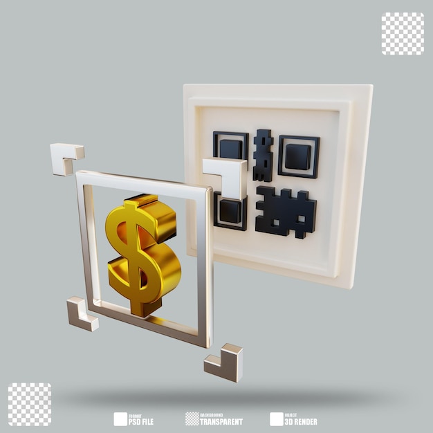 3D Illustration QR Code 2