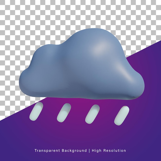 3D illustration of rain