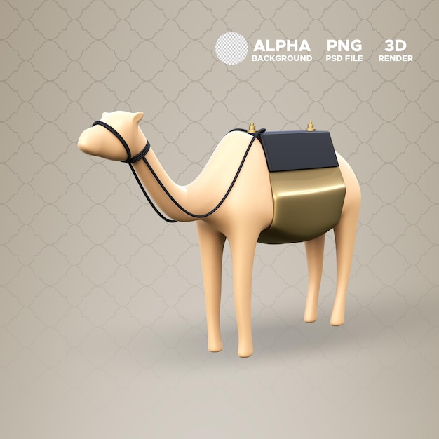 3D illustration Ramadan Camel Icon for design isolated object