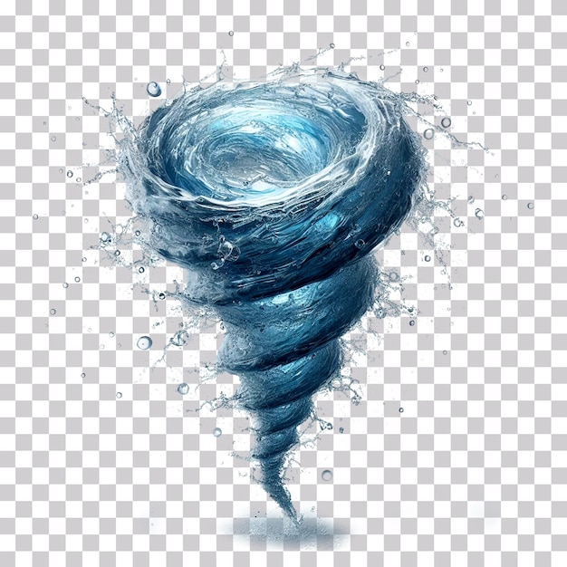 PSD 3d illustration of an realistic effect of a water tornado isolated on a transparent background