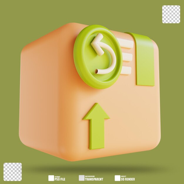 3D illustration return box 3