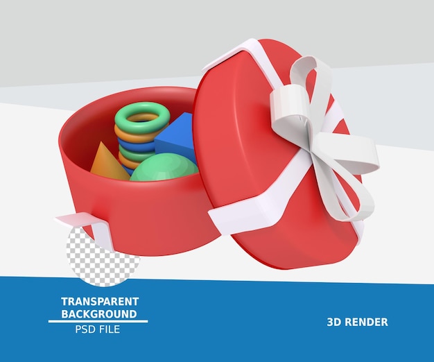 3d illustration of round gift box