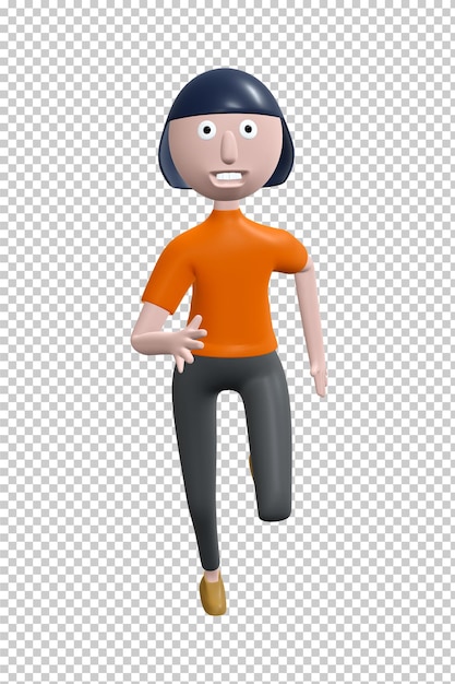 3D illustration running man