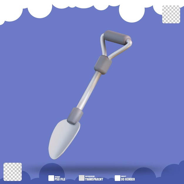 3d illustration of sand shovel 2