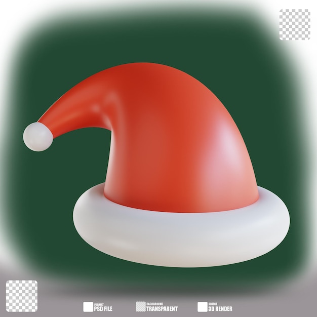 3d illustration santa claus hat 2