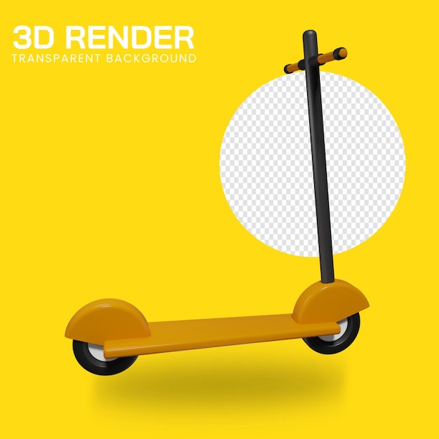 3D illustration of a scooter for kids