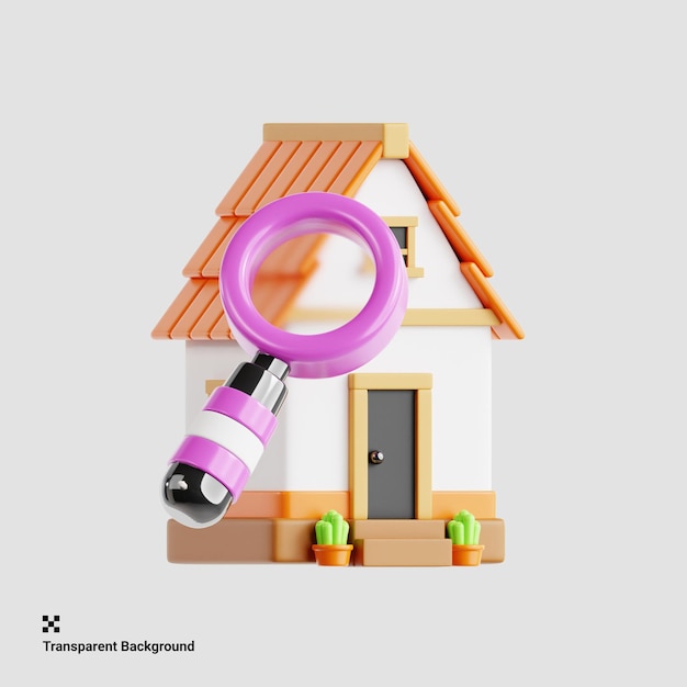 3D Illustration of Search for Real Estate Properties