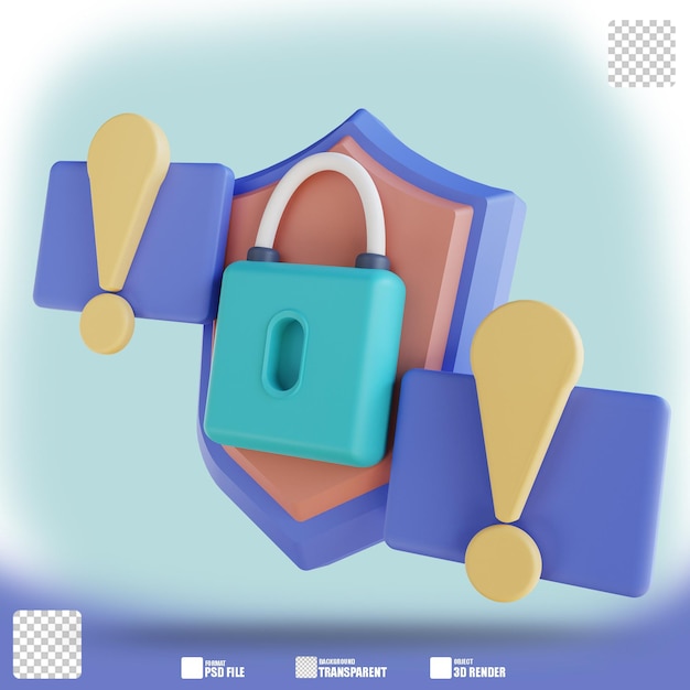 3D illustration security alarm 2