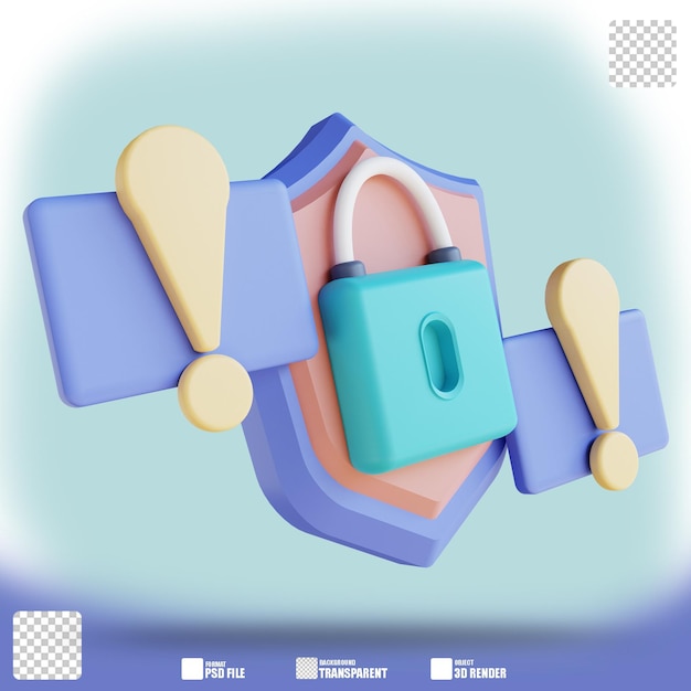 3D illustration security alarm 3