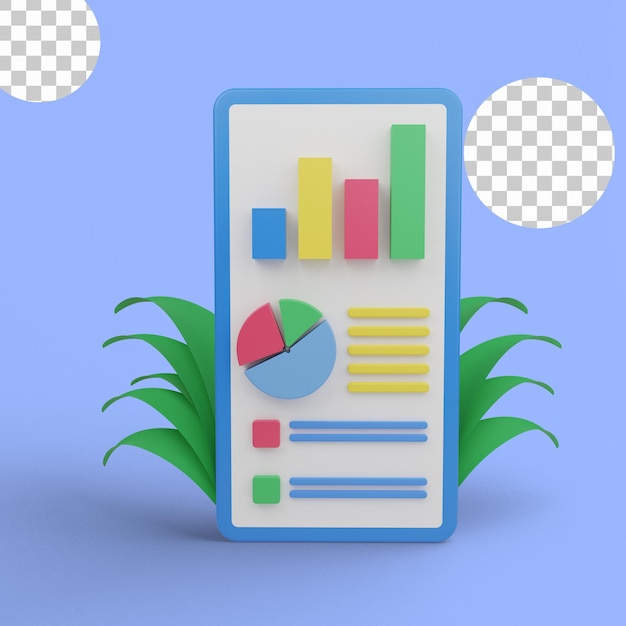 PSD 3d illustration. setup analytics concept