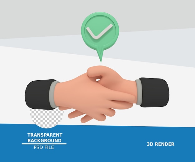 3d illustration of shaking hands