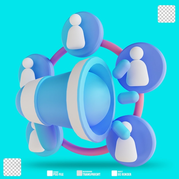 3D illustration share marketing 2