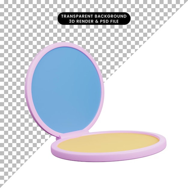 3d illustration simple icon beauty object make-up powder