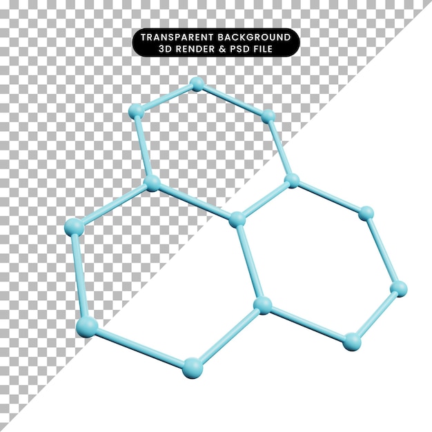 3d illustration of simple icon physic