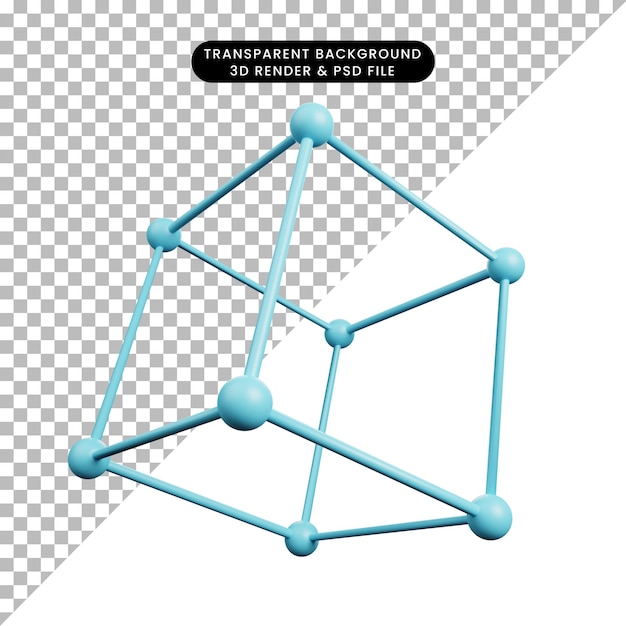 PSD 3d illustration of simple icon physic