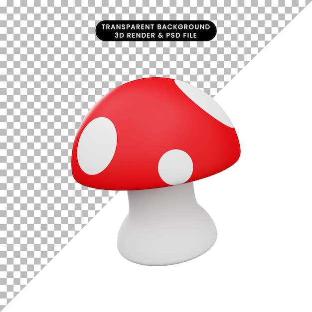 3d illustration of simple mushroom