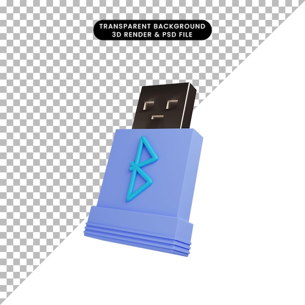 3d illustration simple object bluetooth connection