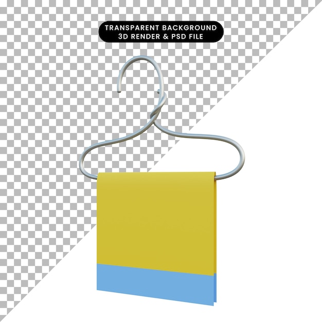 3d illustration simple object clothesline