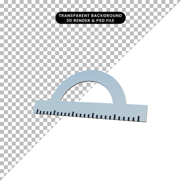 3d illustration simple object construction ruller