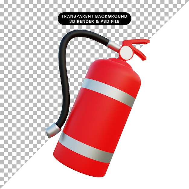 3d illustration simple object fire extinguisher