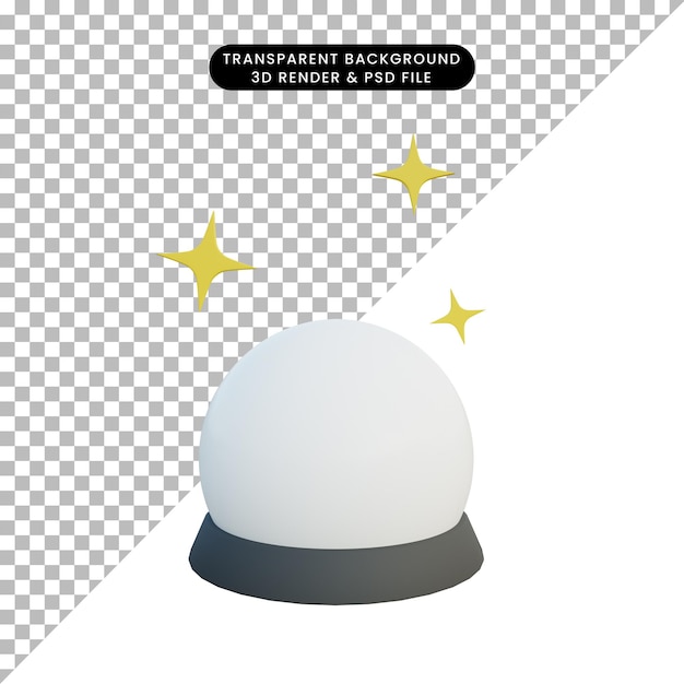 3d illustration simple object magic ball with sparkle