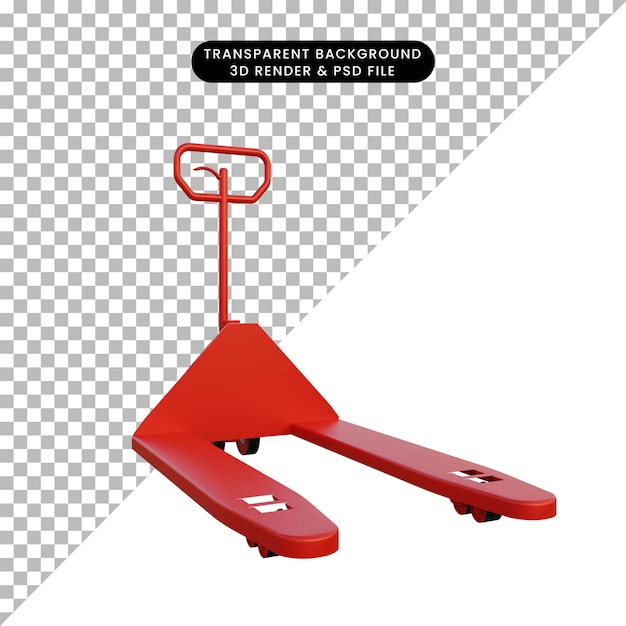 3d illustration of simple red handlift