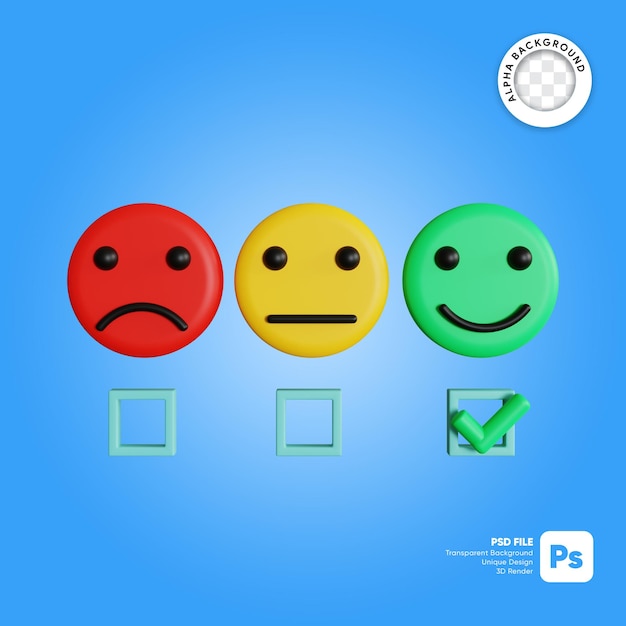 3d illustration of Smiley Feedback