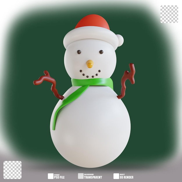 3d illustration snow man