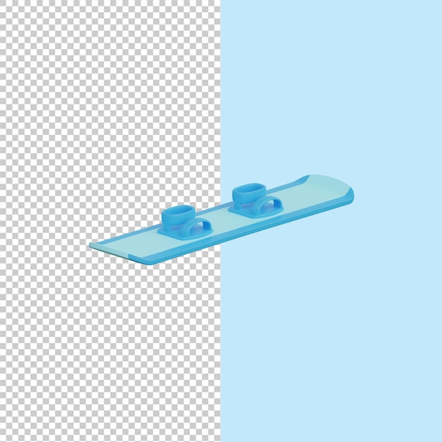 3d illustration of snowboarding icon