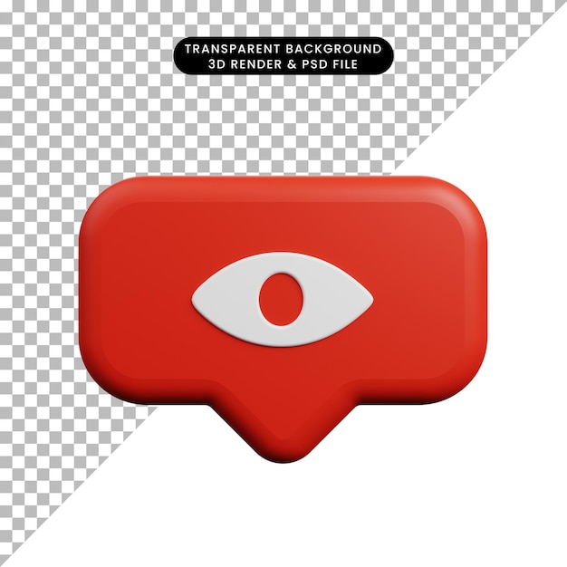 3d illustration of social media notification concept icon like