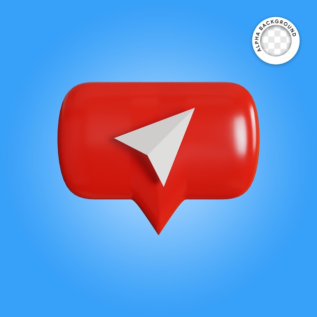 3D illustration social media notification share