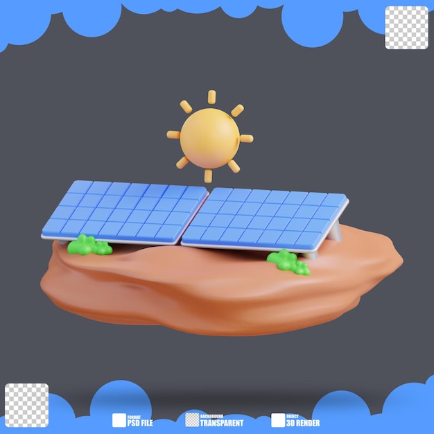 3d illustration of a solar panel 3