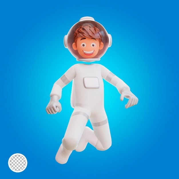 3d illustration spaceman astronaut Flying