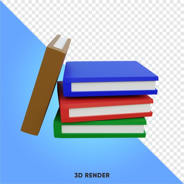 3d illustration stack of books