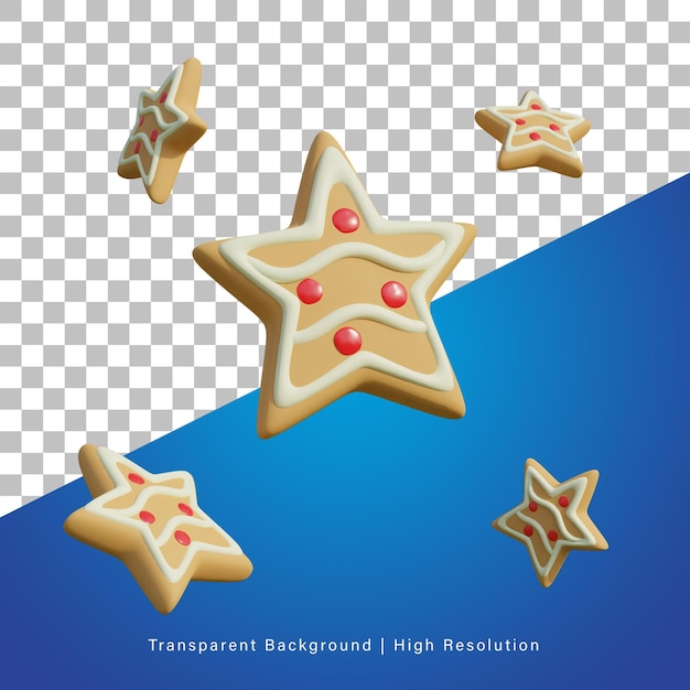 3D illustration of star gingerbread