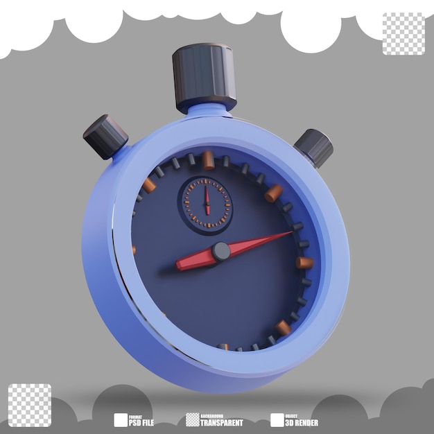 3d illustration stopwatch 3