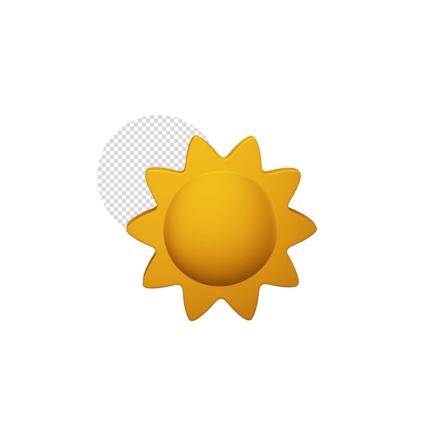 3D Illustration Of Sun Symbol Or Icon